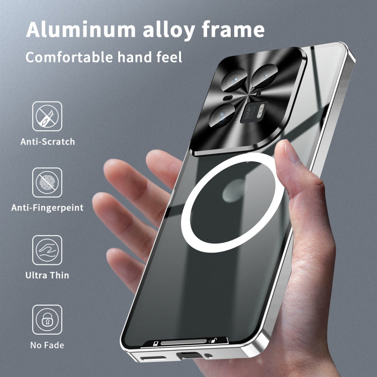 For Motorola Edge 50 Ultra Frosted Metal MagSafe Magnetic Phone Case(Silver) - Motorola Cases by buy2fix | Online Shopping UK | buy2fix
