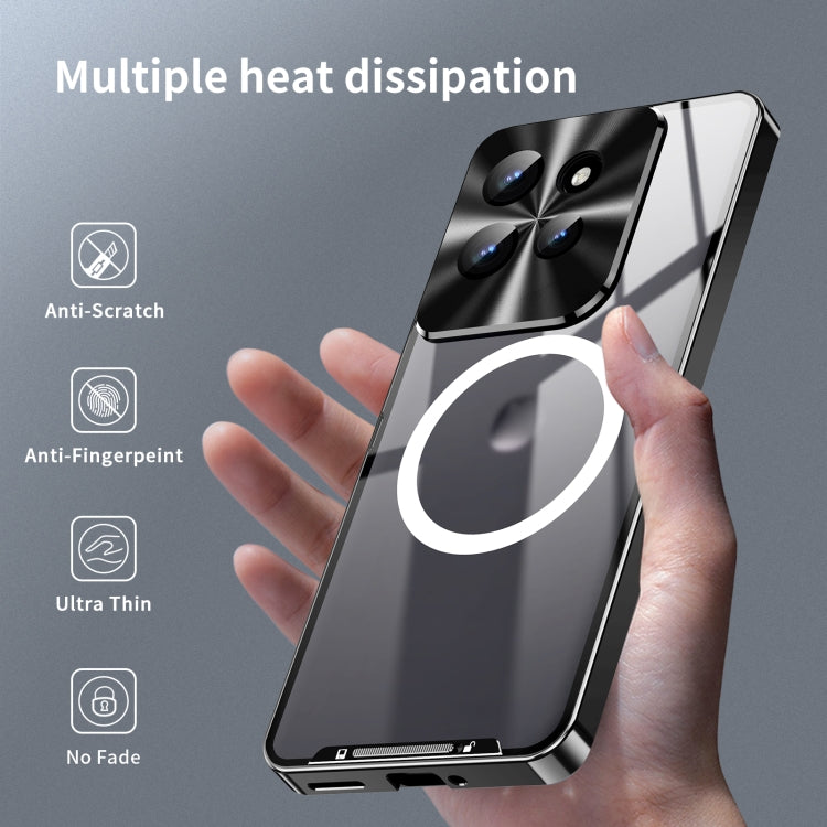 For Motorola Edge 50 Frosted Metal MagSafe Magnetic Phone Case(Black) - Motorola Cases by buy2fix | Online Shopping UK | buy2fix