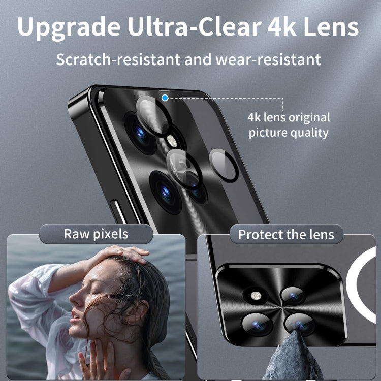 For Motorola Edge 50 Frosted Metal MagSafe Magnetic Phone Case(Black) - Motorola Cases by buy2fix | Online Shopping UK | buy2fix