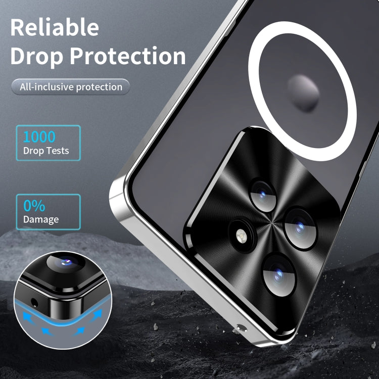 For Motorola Edge 50 Frosted Metal MagSafe Magnetic Phone Case(Silver) - Motorola Cases by buy2fix | Online Shopping UK | buy2fix