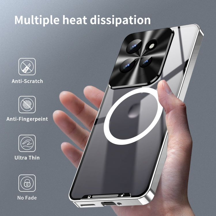 For Motorola Edge 50 Frosted Metal MagSafe Magnetic Phone Case(Silver) - Motorola Cases by buy2fix | Online Shopping UK | buy2fix