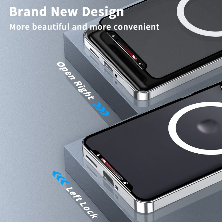 For Motorola Edge 50 Frosted Metal MagSafe Magnetic Phone Case(Silver) - Motorola Cases by buy2fix | Online Shopping UK | buy2fix