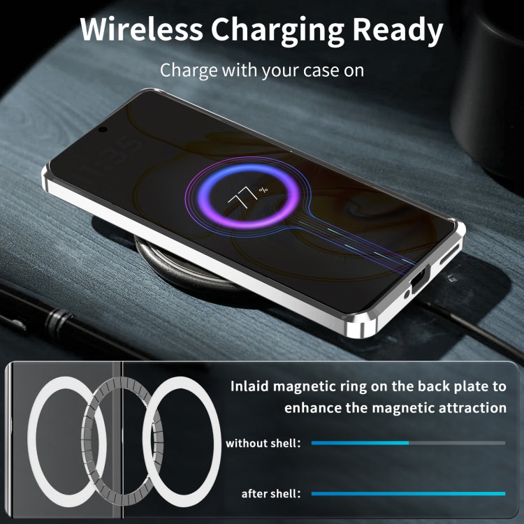 For Motorola Edge 50 Frosted Metal MagSafe Magnetic Phone Case(Silver) - Motorola Cases by buy2fix | Online Shopping UK | buy2fix