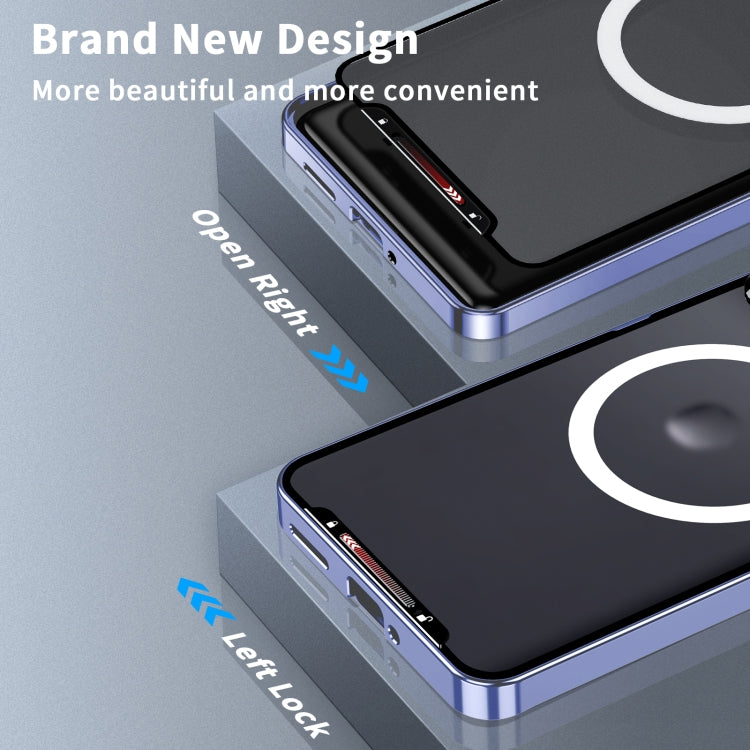 For Motorola Edge 50 Frosted Metal MagSafe Magnetic Phone Case(Puprle) - Motorola Cases by buy2fix | Online Shopping UK | buy2fix