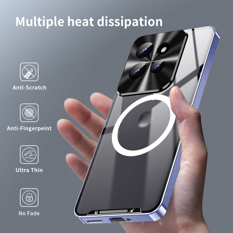 For Motorola Edge 50 Frosted Metal MagSafe Magnetic Phone Case(Puprle) - Motorola Cases by buy2fix | Online Shopping UK | buy2fix
