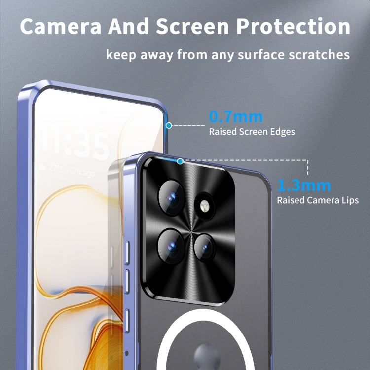 For Motorola Edge 50 Frosted Metal MagSafe Magnetic Phone Case(Puprle) - Motorola Cases by buy2fix | Online Shopping UK | buy2fix
