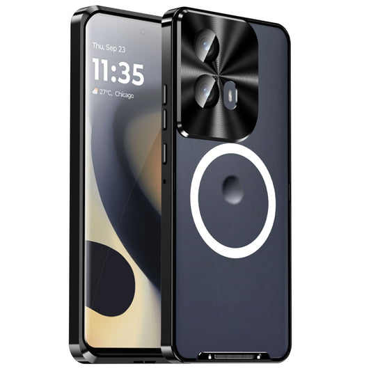For Motorola Edge 2024 Frosted Metal MagSafe Magnetic Phone Case(Black) by buy2fix