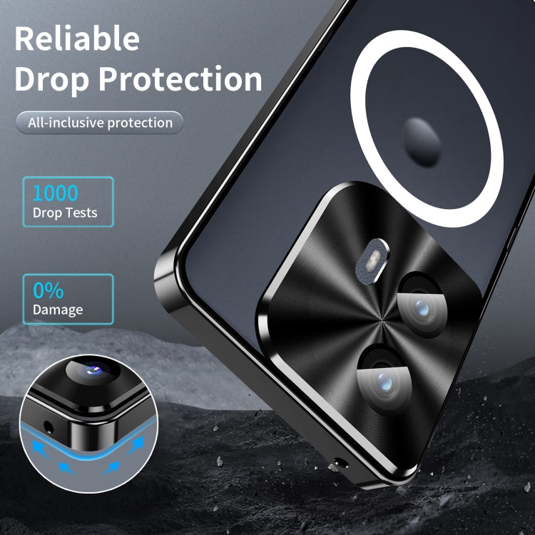 For Motorola Edge 2024 Frosted Metal MagSafe Magnetic Phone Case(Black) by buy2fix