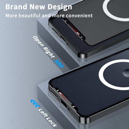 For Motorola Edge 2024 Frosted Metal MagSafe Magnetic Phone Case(Black) by buy2fix