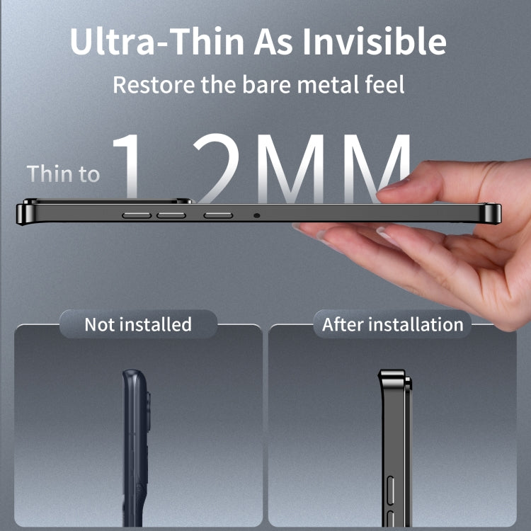 For Motorola Edge 2024 Frosted Metal MagSafe Magnetic Phone Case(Black) by buy2fix