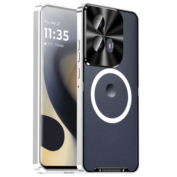 For Motorola Edge 2024 Frosted Metal MagSafe Magnetic Phone Case(Silver) by buy2fix