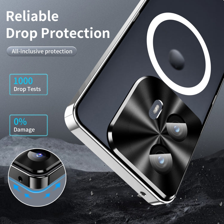 For Motorola Edge 2024 Frosted Metal MagSafe Magnetic Phone Case(Silver) by buy2fix