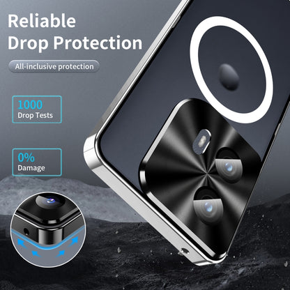 For Motorola Edge 2024 Frosted Metal MagSafe Magnetic Phone Case(Silver) by buy2fix