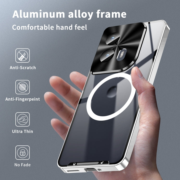 For Motorola Edge 2024 Frosted Metal MagSafe Magnetic Phone Case(Silver) by buy2fix