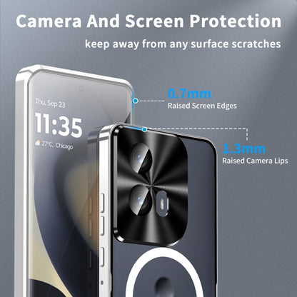 For Motorola Edge 2024 Frosted Metal MagSafe Magnetic Phone Case(Silver) by buy2fix