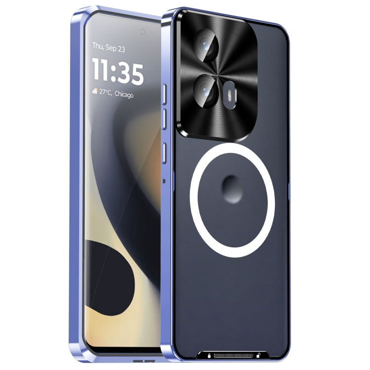 For Motorola Edge 2024 Frosted Metal MagSafe Magnetic Phone Case(Puprle) by buy2fix