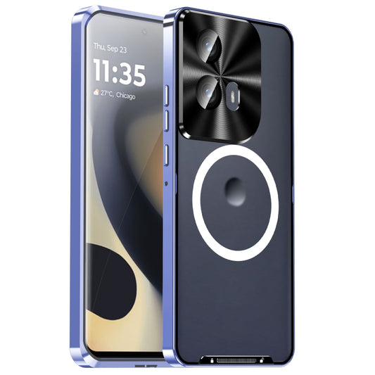 For Motorola Edge 2024 Frosted Metal MagSafe Magnetic Phone Case(Puprle) by buy2fix