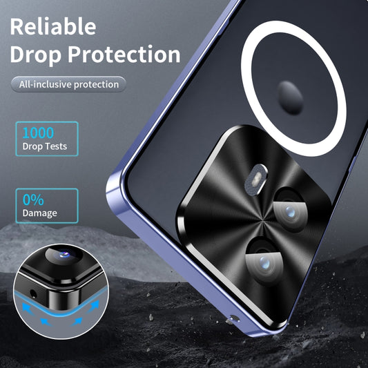 For Motorola Edge 2024 Frosted Metal MagSafe Magnetic Phone Case(Puprle) by buy2fix