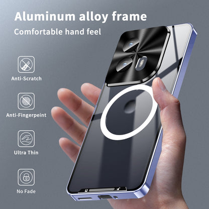 For Motorola Edge 2024 Frosted Metal MagSafe Magnetic Phone Case(Puprle) by buy2fix