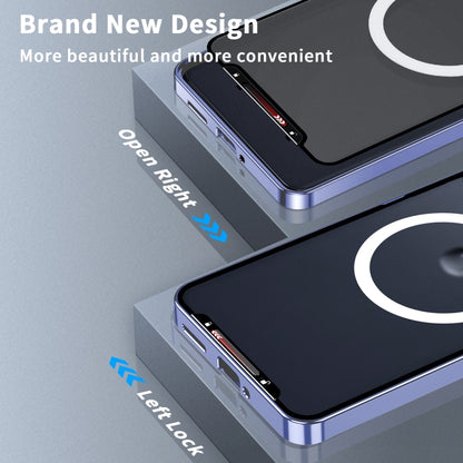 For Motorola Edge 2024 Frosted Metal MagSafe Magnetic Phone Case(Puprle) by buy2fix