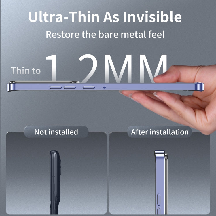 For Motorola Edge 2024 Frosted Metal MagSafe Magnetic Phone Case(Puprle) by buy2fix