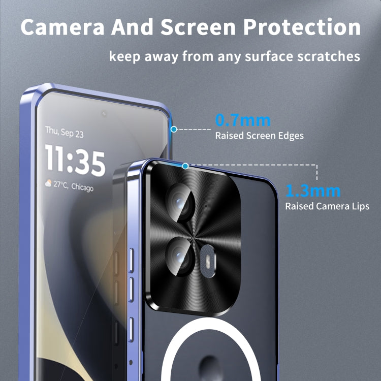 For Motorola Edge 2024 Frosted Metal MagSafe Magnetic Phone Case(Puprle) by buy2fix