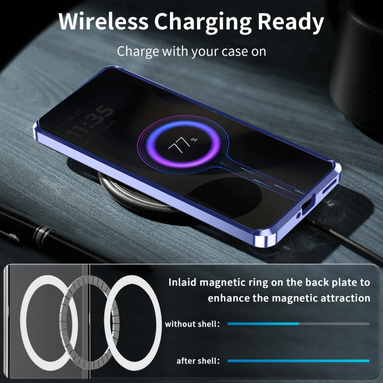 For Motorola Edge 2024 Frosted Metal MagSafe Magnetic Phone Case(Puprle) by buy2fix