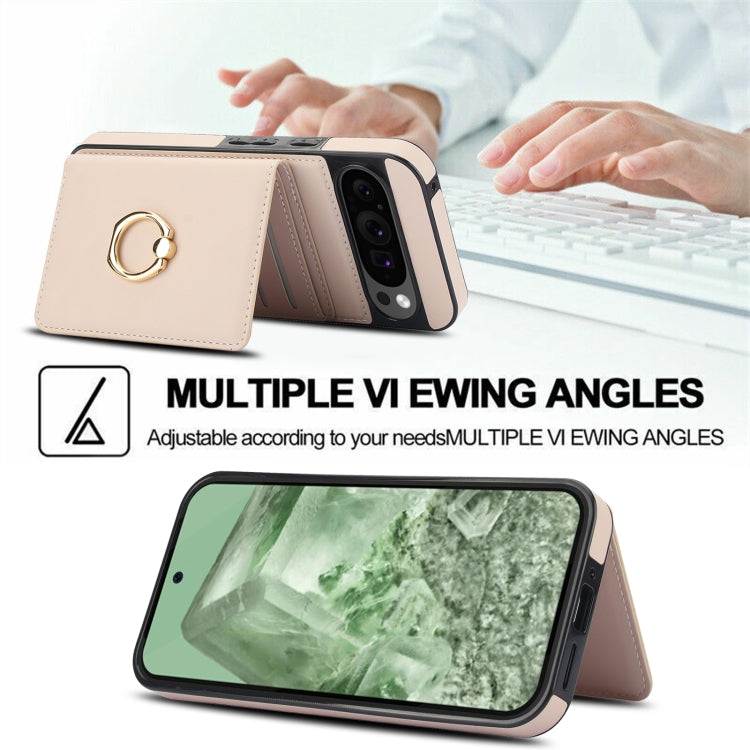 For Google Pixel 9 RFID Anti-theft Card Ring Holder Phone Case(White) by buy2fix