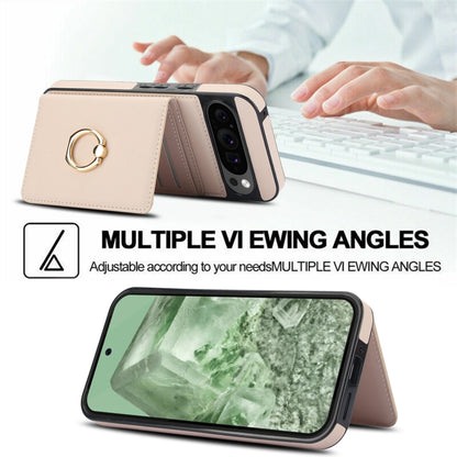 For Google Pixel 9 RFID Anti-theft Card Ring Holder Phone Case(White) by buy2fix