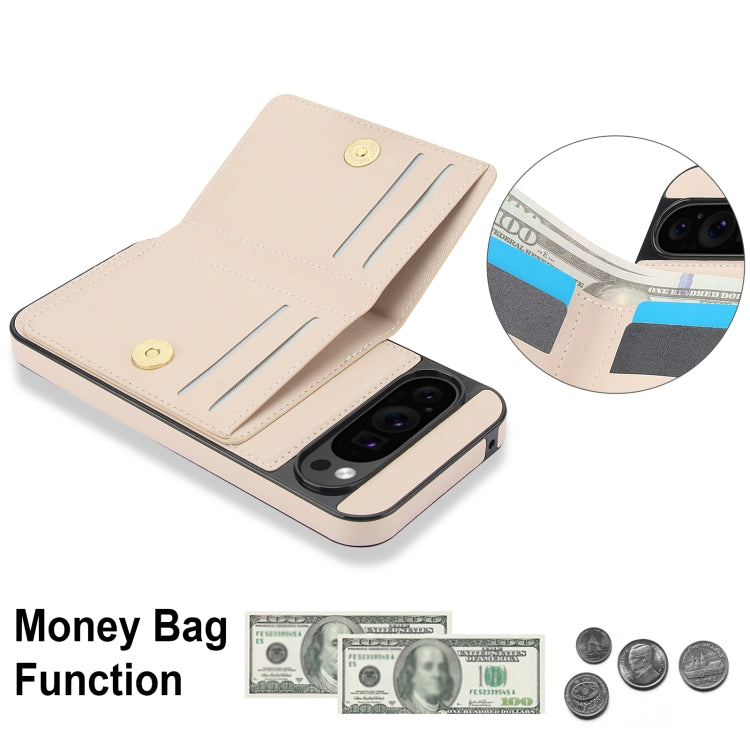 For Google Pixel 9 RFID Anti-theft Card Ring Holder Phone Case(White) by buy2fix