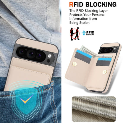 For Google Pixel 9 RFID Anti-theft Card Ring Holder Phone Case(White) by buy2fix