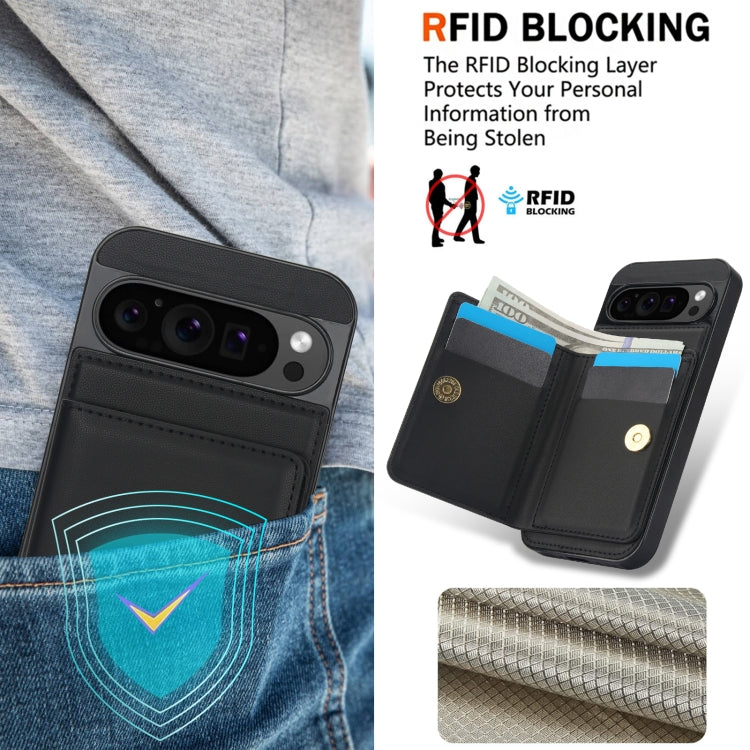 For Google Pixel 9 RFID Anti-theft Card Ring Holder Phone Case(Black) by buy2fix