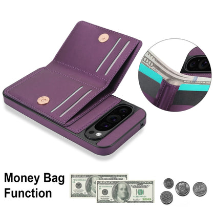 For Google Pixel 9 RFID Anti-theft Card Ring Holder Phone Case(Dark Purple) by buy2fix