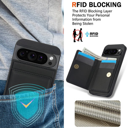 For Google Pixel 9 Pro XL RFID Anti-theft Card Ring Holder Phone Case(Black) by buy2fix