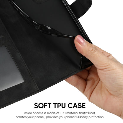 For iPhone 16 Pro Max Skin Feel Geometric Lines Leather Phone Case(Black) by buy2fix