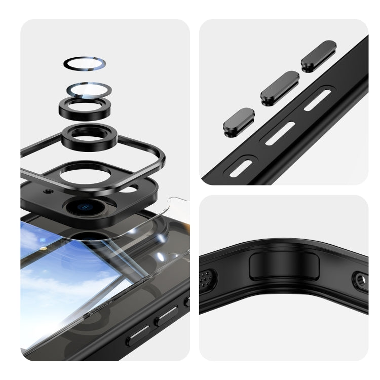 For iPhone 15 Acrylic Hybrid TPU Armor Shockproof Phone Case(Black) - iPhone 15 Cases by buy2fix | Online Shopping UK | buy2fix