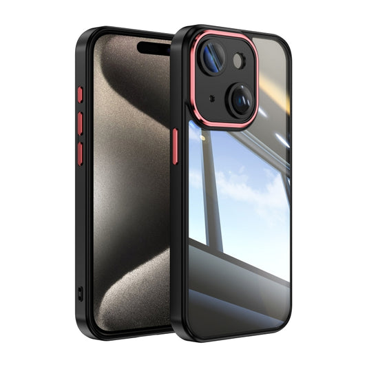 For iPhone 15 Acrylic Hybrid TPU Armor Shockproof Phone Case(Black Red) - iPhone 15 Cases by buy2fix | Online Shopping UK | buy2fix