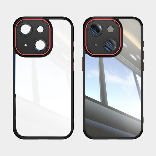 For iPhone 15 Acrylic Hybrid TPU Armor Shockproof Phone Case(Black Red) - iPhone 15 Cases by buy2fix | Online Shopping UK | buy2fix