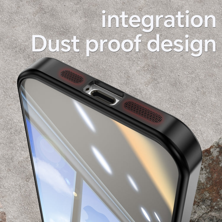 For iPhone 15 Acrylic Hybrid TPU Armor Shockproof Phone Case(Black Red) - iPhone 15 Cases by buy2fix | Online Shopping UK | buy2fix