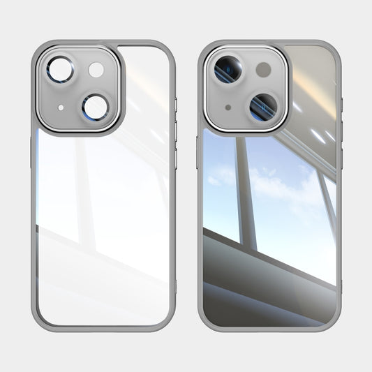 For iPhone 15 Acrylic Hybrid TPU Armor Shockproof Phone Case(Grey) - iPhone 15 Cases by buy2fix | Online Shopping UK | buy2fix
