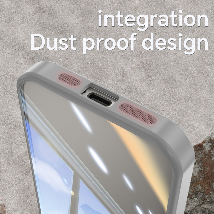 For iPhone 15 Acrylic Hybrid TPU Armor Shockproof Phone Case(Grey) - iPhone 15 Cases by buy2fix | Online Shopping UK | buy2fix