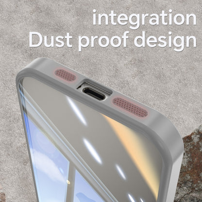For iPhone 15 Acrylic Hybrid TPU Armor Shockproof Phone Case(Grey) - iPhone 15 Cases by buy2fix | Online Shopping UK | buy2fix