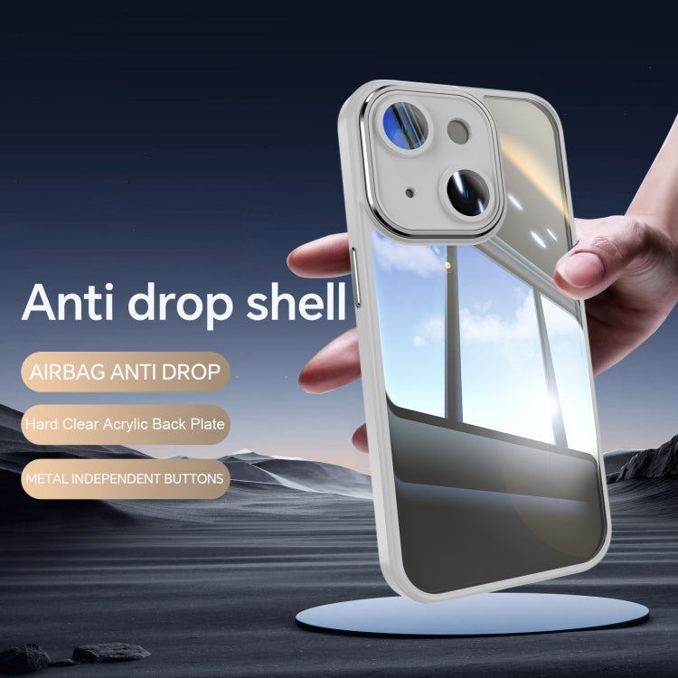For iPhone 15 Acrylic Hybrid TPU Armor Shockproof Phone Case(Grey) - iPhone 15 Cases by buy2fix | Online Shopping UK | buy2fix