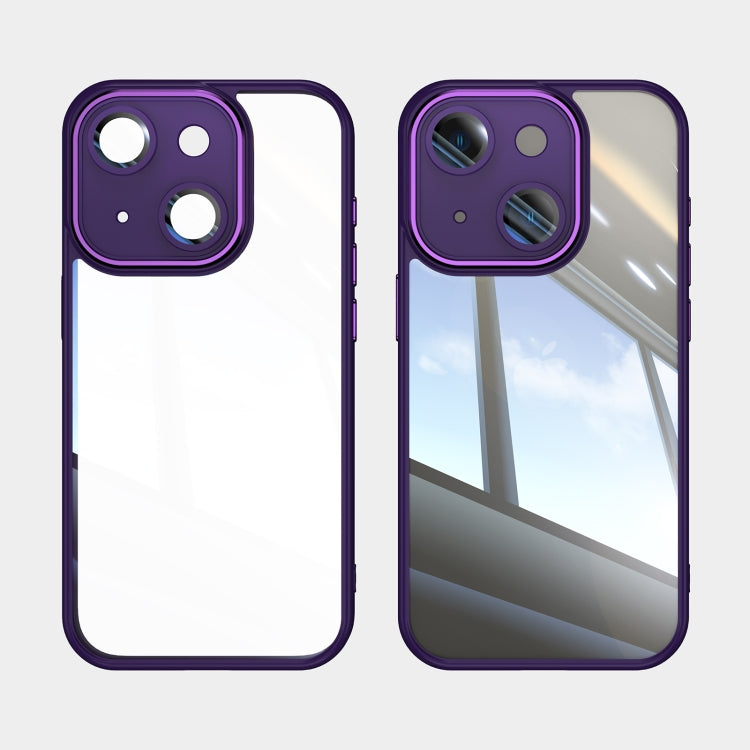 For iPhone 15 Acrylic Hybrid TPU Armor Shockproof Phone Case(Purple) - iPhone 15 Cases by buy2fix | Online Shopping UK | buy2fix
