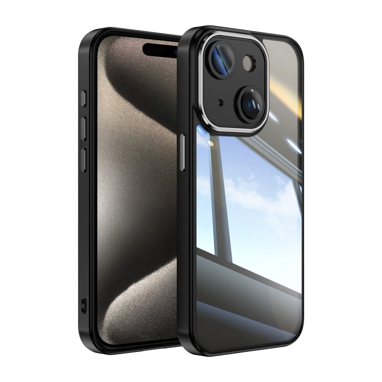 For iPhone 14 Acrylic Hybrid TPU Armor Shockproof Phone Case(Black) by buy2fix