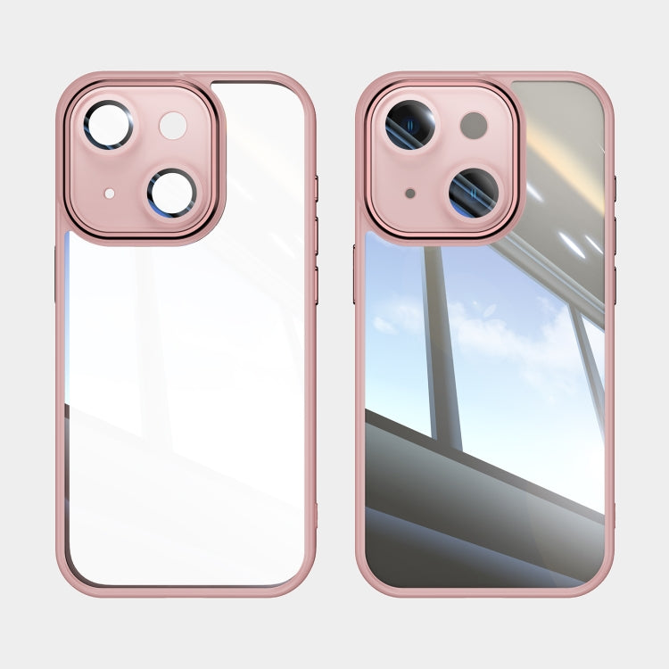 For iPhone 14 Acrylic Hybrid TPU Armor Shockproof Phone Case(Pink) by buy2fix
