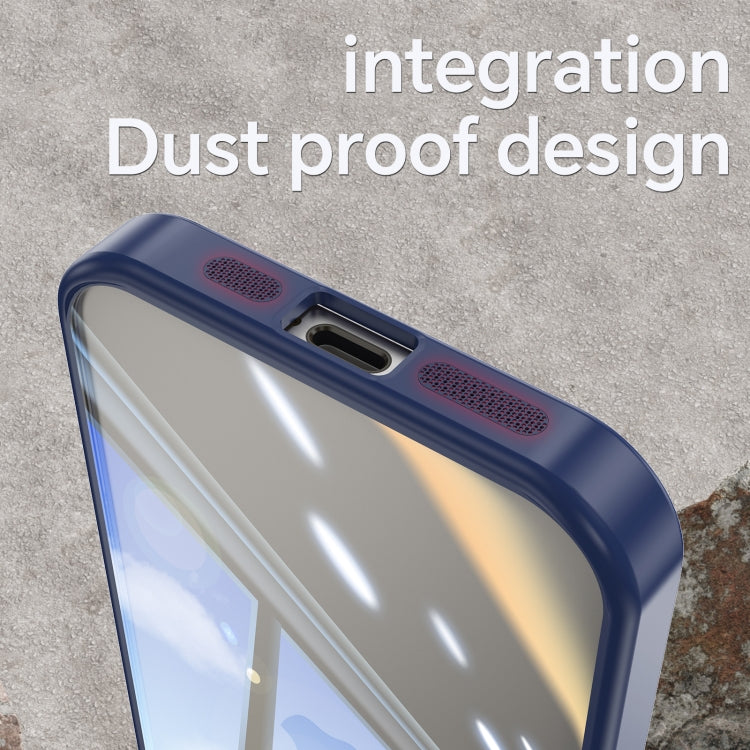 For iPhone 14 Acrylic Hybrid TPU Armor Shockproof Phone Case(Blue) by buy2fix