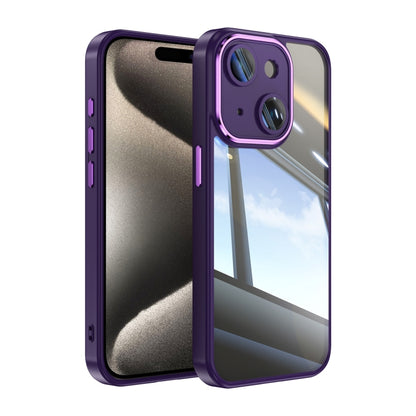 For iPhone 14 Acrylic Hybrid TPU Armor Shockproof Phone Case(Purple) by buy2fix