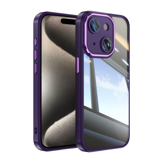 For iPhone 14 Acrylic Hybrid TPU Armor Shockproof Phone Case(Purple) by buy2fix