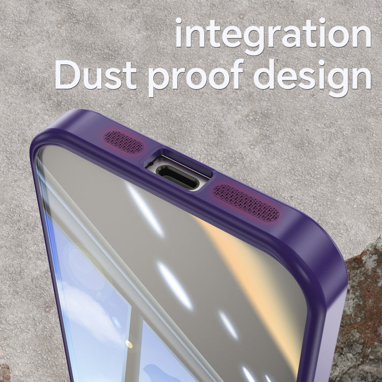 For iPhone 14 Acrylic Hybrid TPU Armor Shockproof Phone Case(Purple) by buy2fix